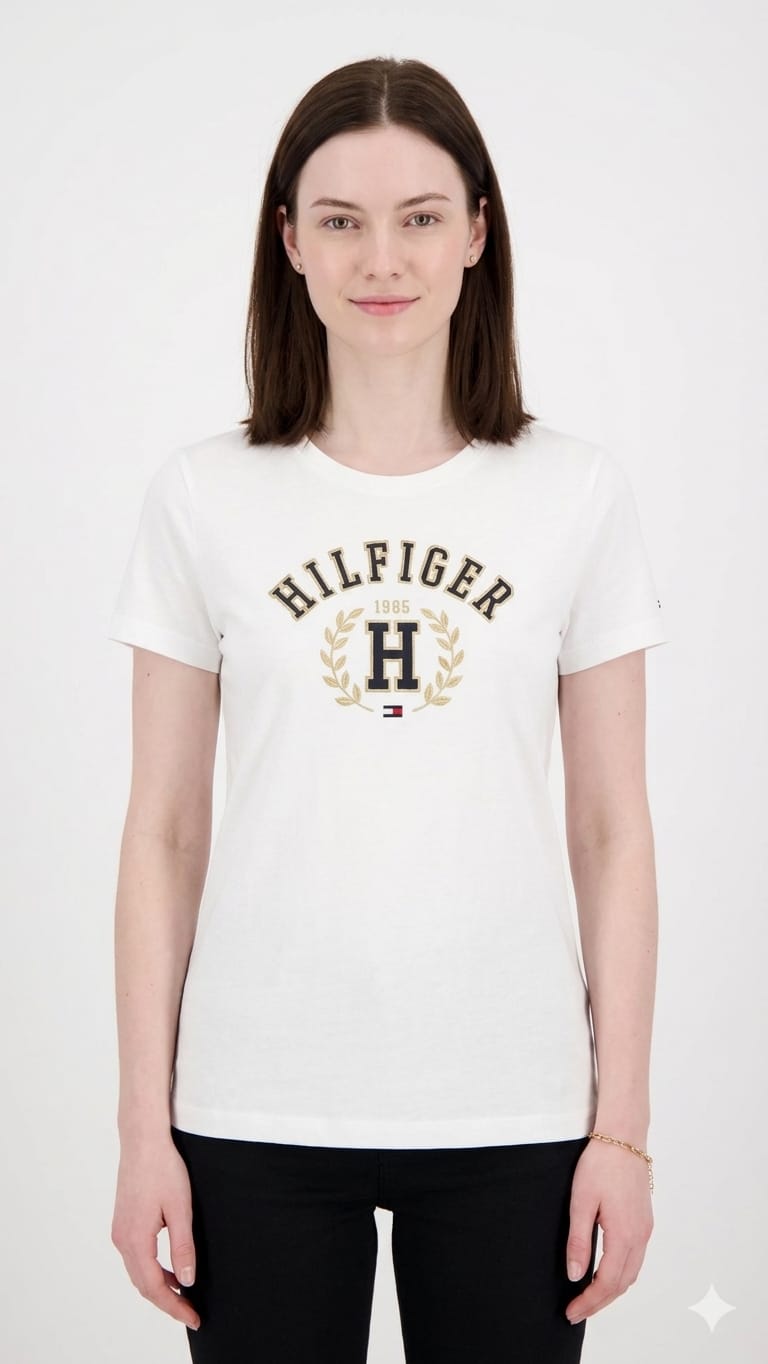 polo-tommy-hilfiger-blanco-logo-letras-h-mujer-frente Polo Tommy Hilfiger Dama - Imagen 1