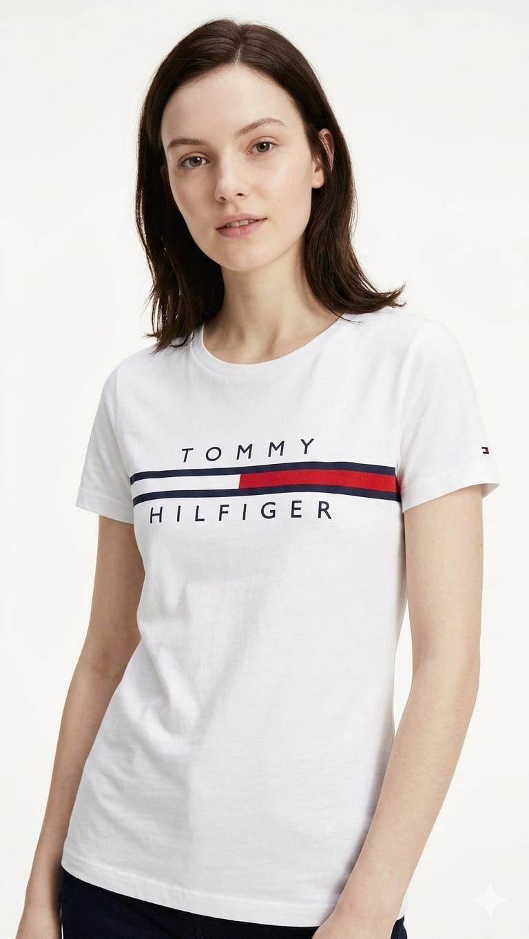 polo-tommy-hilfiger-blanco-mujer-frente Polo Tommy Hilfiger Dama - Imagen 1