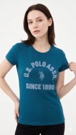 Polo US Polo Dama Azul Logo