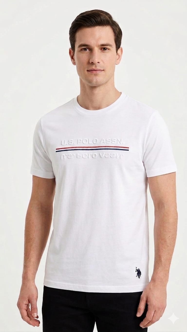 polo-us-polo-blanco-hombre-frente Polo US Polo Caballero Blanco Logo - Imagen 1
