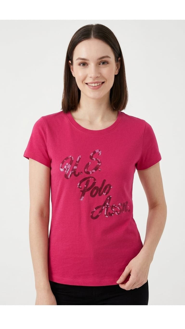 polo-us-polo-fucsia-logo-letras-mujer-mujer Polo US Polo Dama Fucsia - Imagen 1