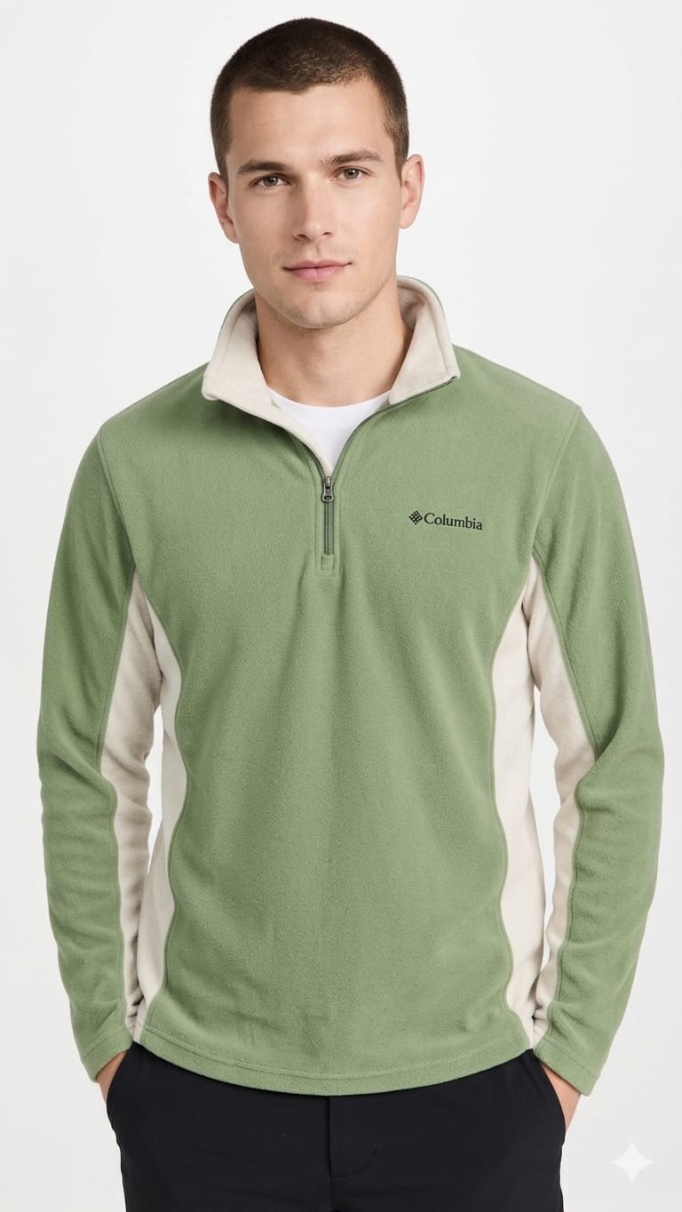 pulover-columbia-verde-olivo-hombre-frente Pullover Columbia para Caballero - Imagen 1