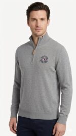 Suéter Quarter-ZiP Tommy Hilfiger Gris - Imagen 2