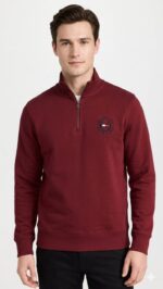 Suéter Quarter-ZiP Tommy Hilfiger Guinda