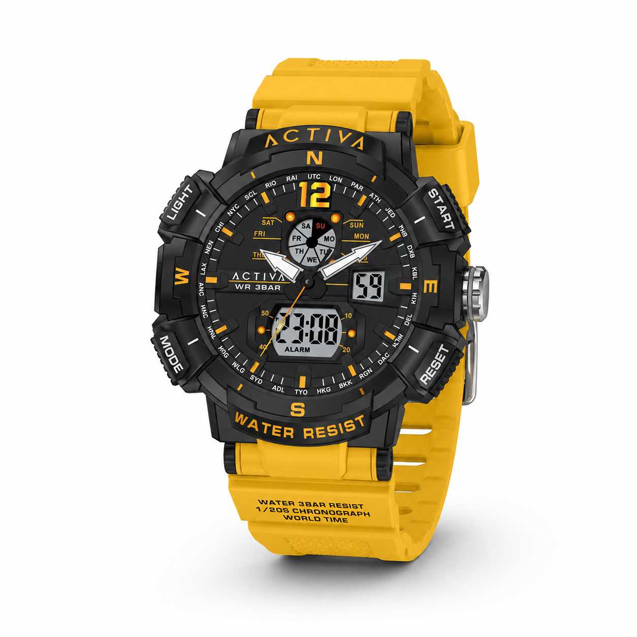 Activa023_ACW8045-004-4.png Activa X Invicta Digital Men's Watch - 53mm. Yellow (ACW8045-004) - Imagen 1