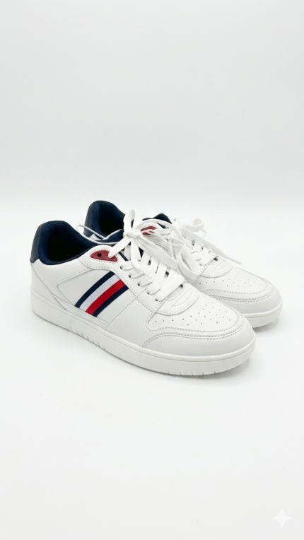 Zapatilla Casual para Caballero Tommy Hilfiger – Blanca con Franjas