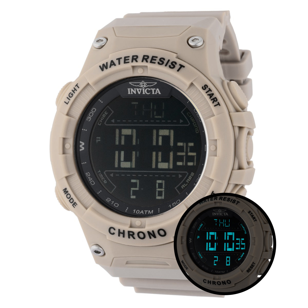 Racing47526 Invicta Racing Burnout Digital Men's Watch - 52mm. Light Brown (47526) - Imagen 1
