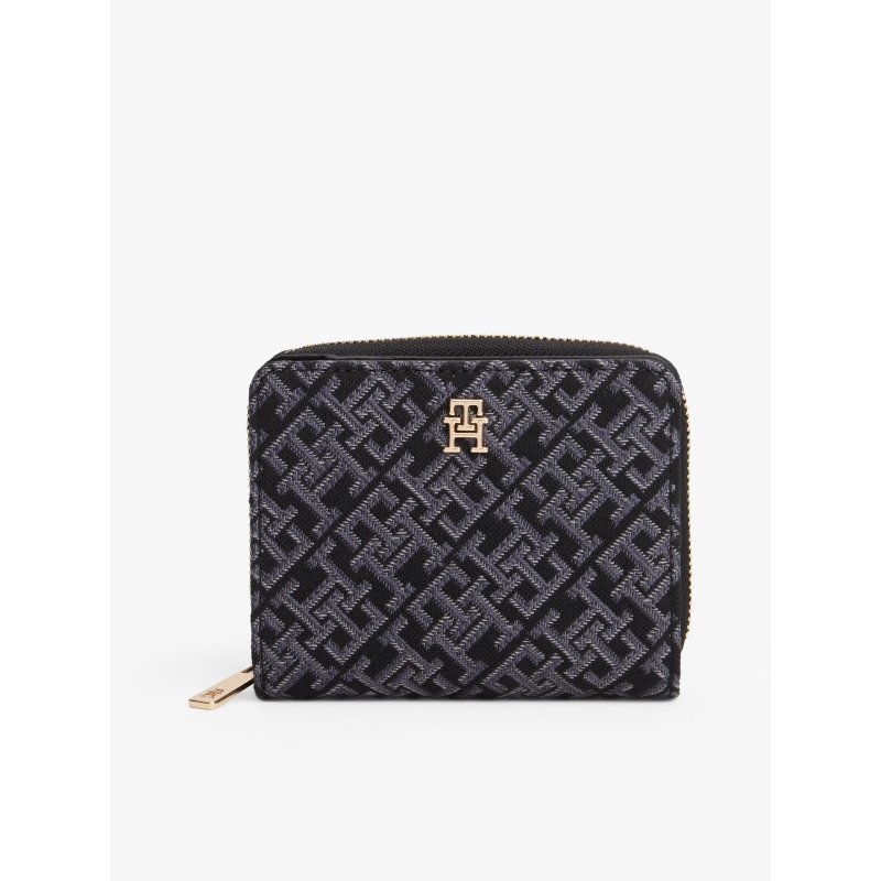 Tommy-AccessoriesAW17957-BDS Jacquard Monogram Medium Zip Wallet - Imagen 1
