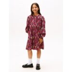 Kids' Long-Sleeve Floral Print Dress