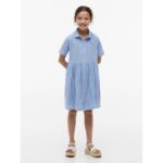 Kids' Striped Cotton-Linen Blend Dress