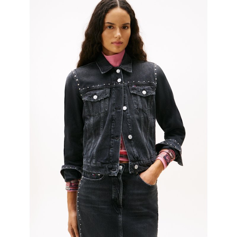 Tommy-JacketDW21547-1BZ Tommy Jeans Studded Denim Jacket - Imagen 1