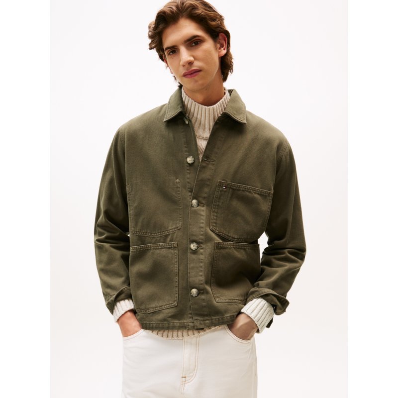 Tommy-JacketMW40372-RBN Garment-Dyed Denim Chore Jacket - Imagen 1
