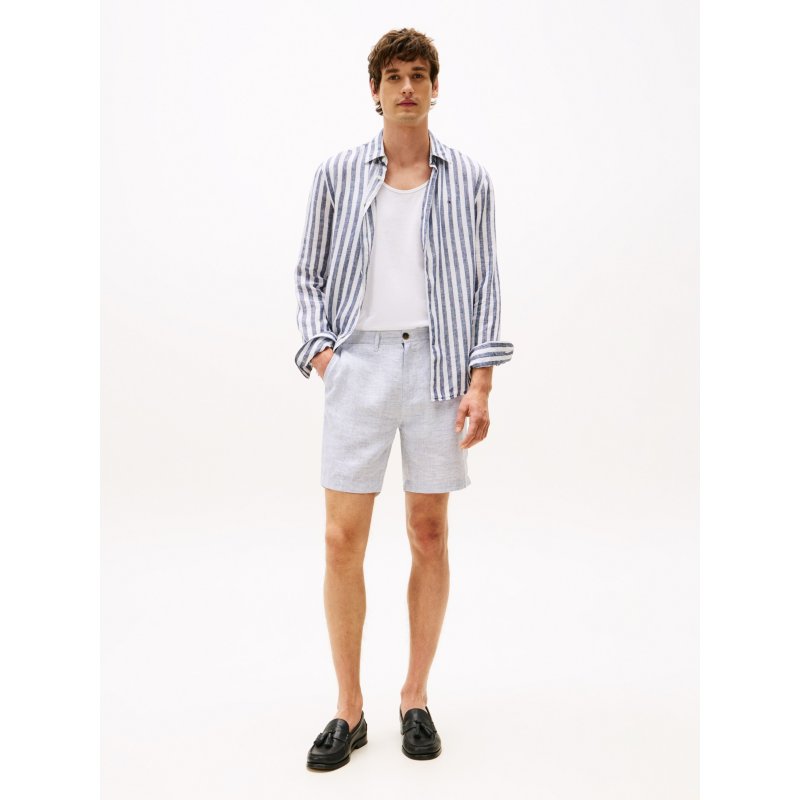 Tommy-PantsXM04849-CZY Stripe Linen 7" Short - Imagen 1
