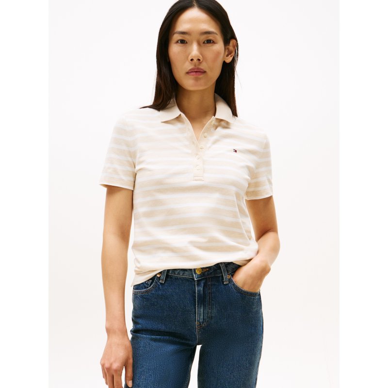 Tommy-Polo76J5200-NM6 Slim Fit Stripe Stretch-Cotton Polo - Imagen 1