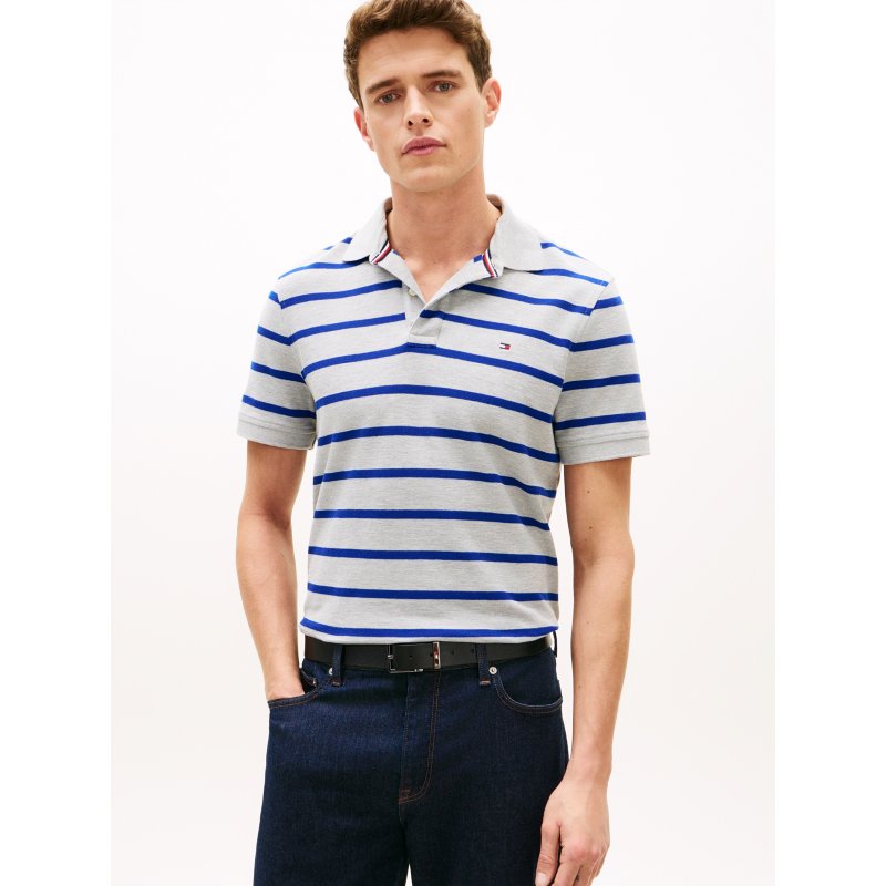 Tommy-Polo78J9397-P61 Regular Fit Striped Wicking Polo - Imagen 1
