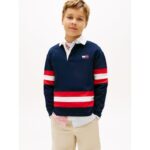 Kids' Logo Graphic Stripe Rugby Polo