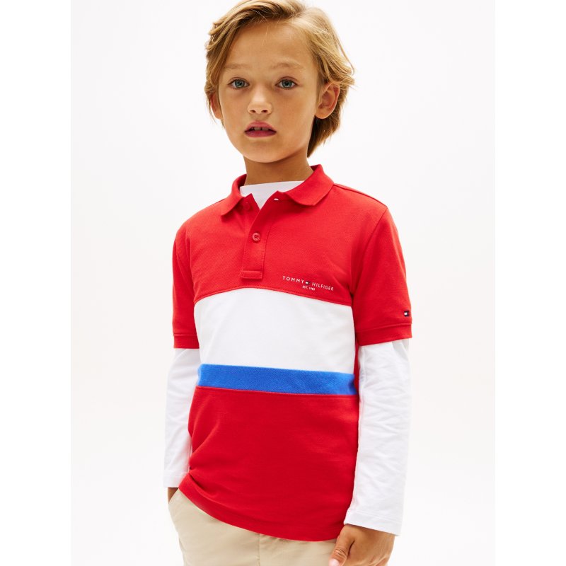 Tommy-PoloKB10383-XL8 Kids' Colorblock Polo - Imagen 1