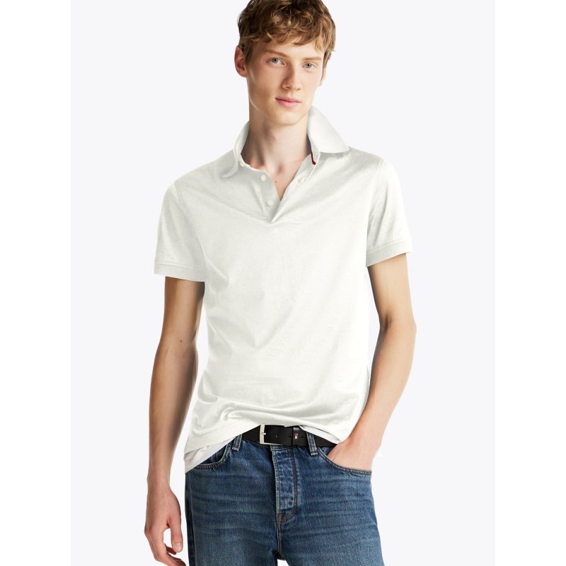 Tommy-PoloMW36662-YBL Slim Fit Mercerized Cotton Polo - Imagen 1