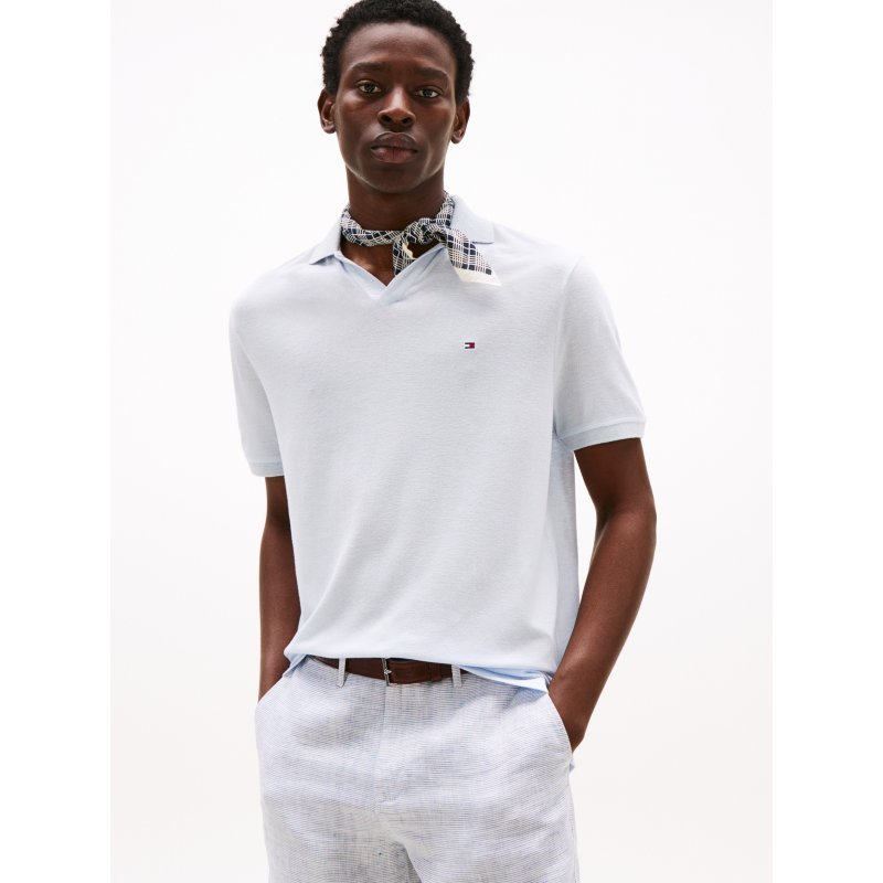 Tommy-PoloMW39554-0GY Regular Fit Two-Tone Open-Collar Polo - Imagen 1
