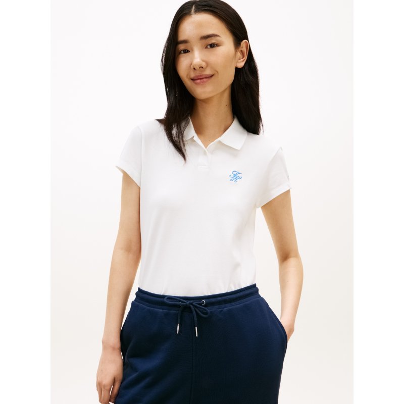 Tommy-PoloWW49259-YBL Slim Fit Script Monogram Stretch Polo - Imagen 1