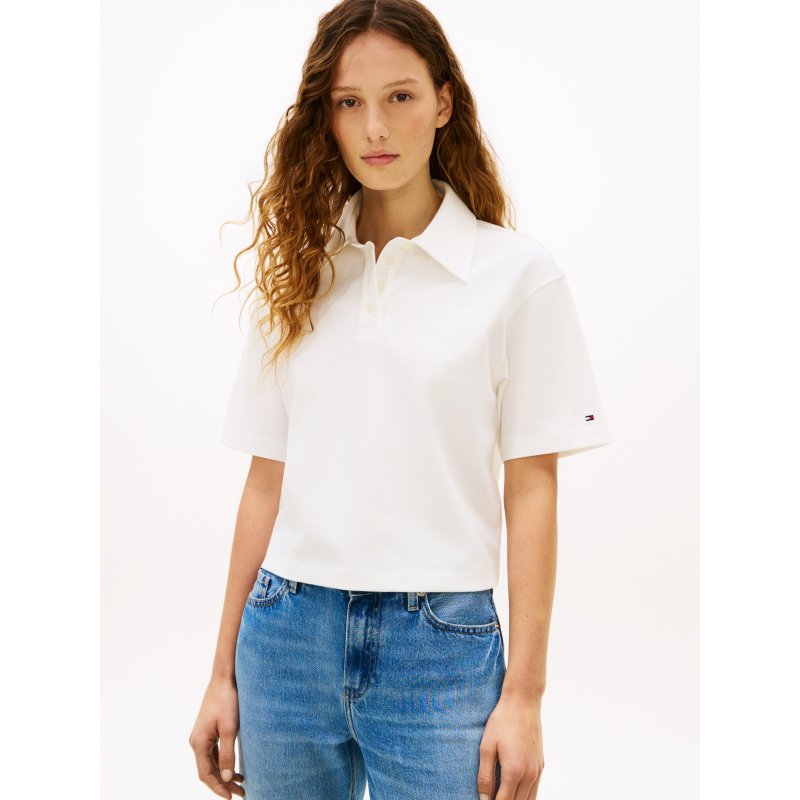 Tommy-PoloWW49784-YBL Relaxed Fit Script Monogram Pique Polo - Imagen 1