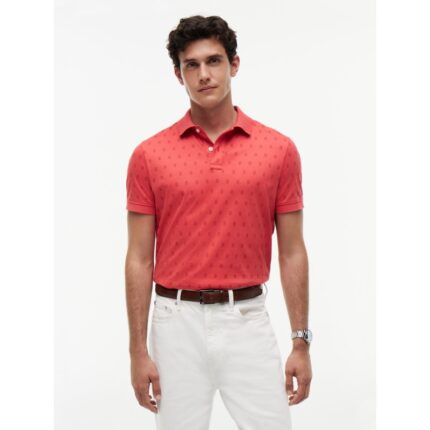 Allover Flag Print Interlock Polo