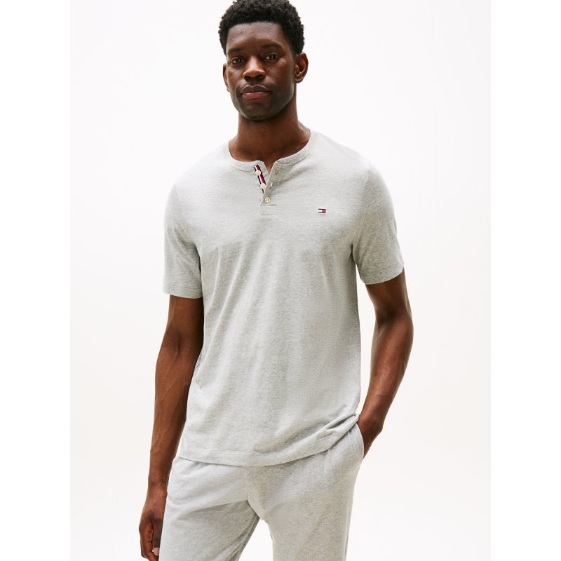Tommy-Shirt09T4418-004 Sueded Jersey Henley Sleep Shirt - Imagen 1