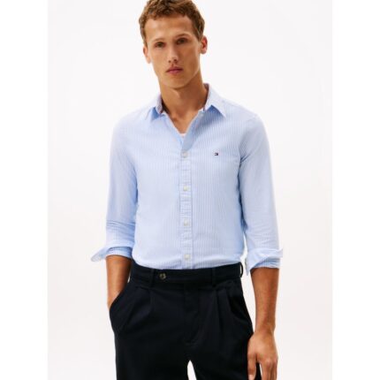 Slim Fit Stretch Stripe Oxford Shirt