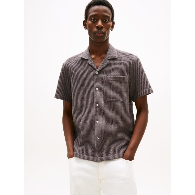 Tommy-ShirtXM04828-PRB Waffle-Texture Camp Shirt - Imagen 1