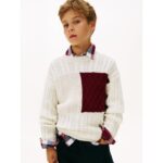 Kids' Flag Logo Cable Knit Sweater