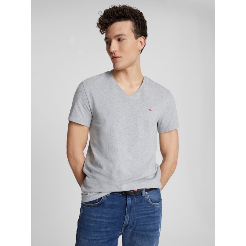 Tommy-TShirt78J7086-P8F Slim Fit Solid V-Neck T-Shirt - Imagen 1