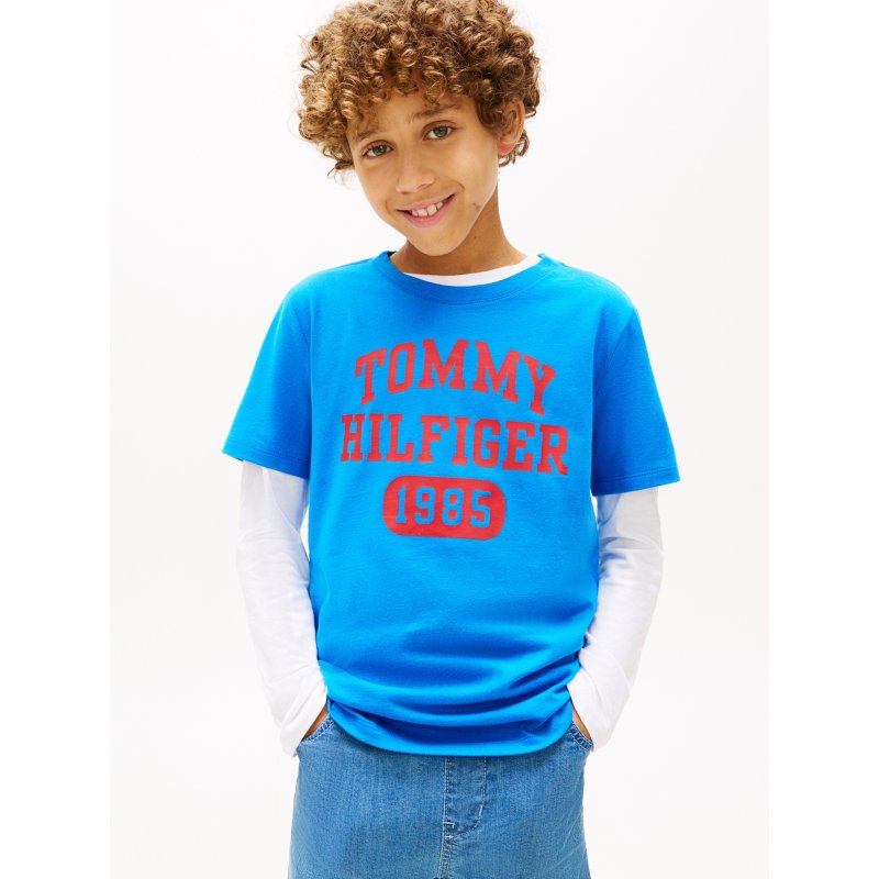 Tommy-TShirtXB01637-C4X Kids' Varsity Logo T-Shirt - Imagen 1