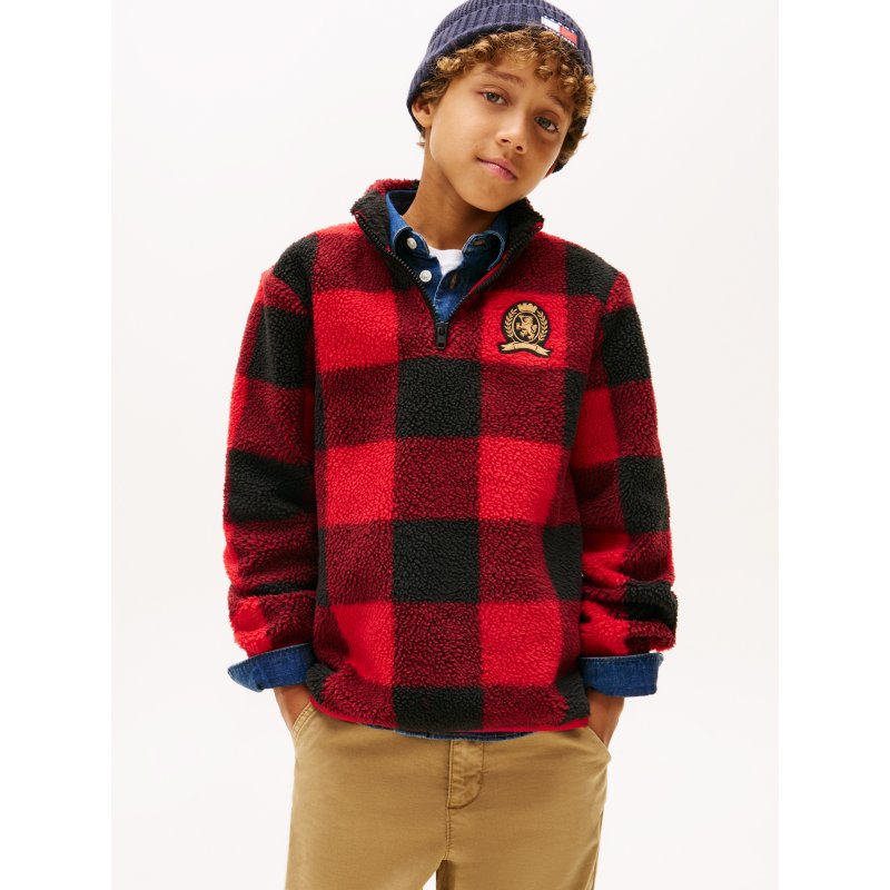 Tommy-TShirtXB01804-XLG Kids' Buffalo Quarter-Zip Sweatshirt - Imagen 1
