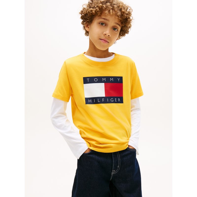 Tommy-TShirtXB01853-ZFS Kids' Tommy Flag Logo T-Shirt - Imagen 1