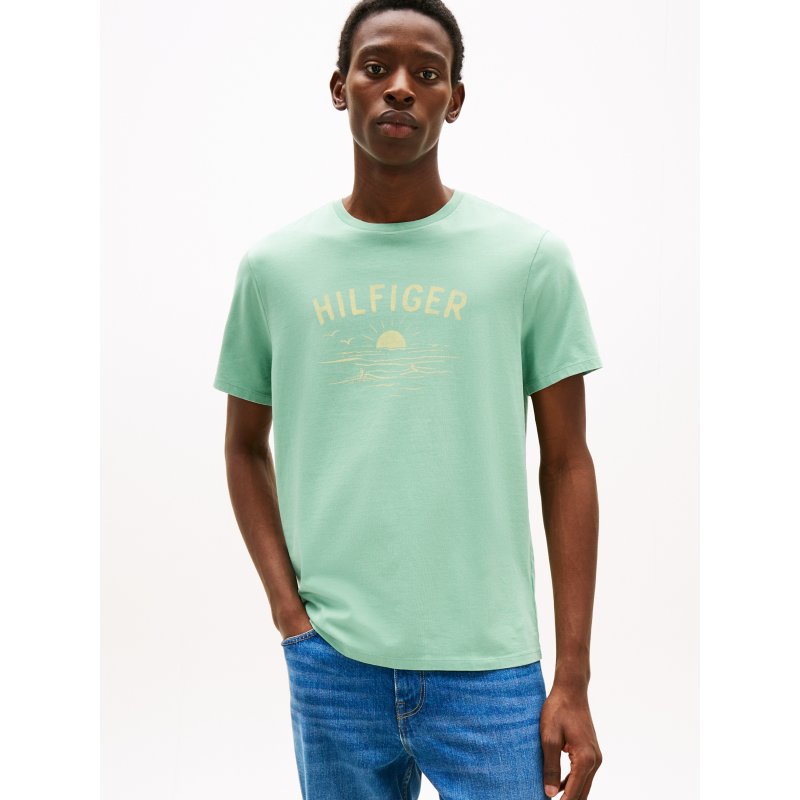 Tommy-TShirtXM05144-L3I Hilfiger Wave Logo T-Shirt - Imagen 1