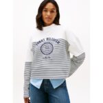 Nautical Stripe Cropped Sweatshirt