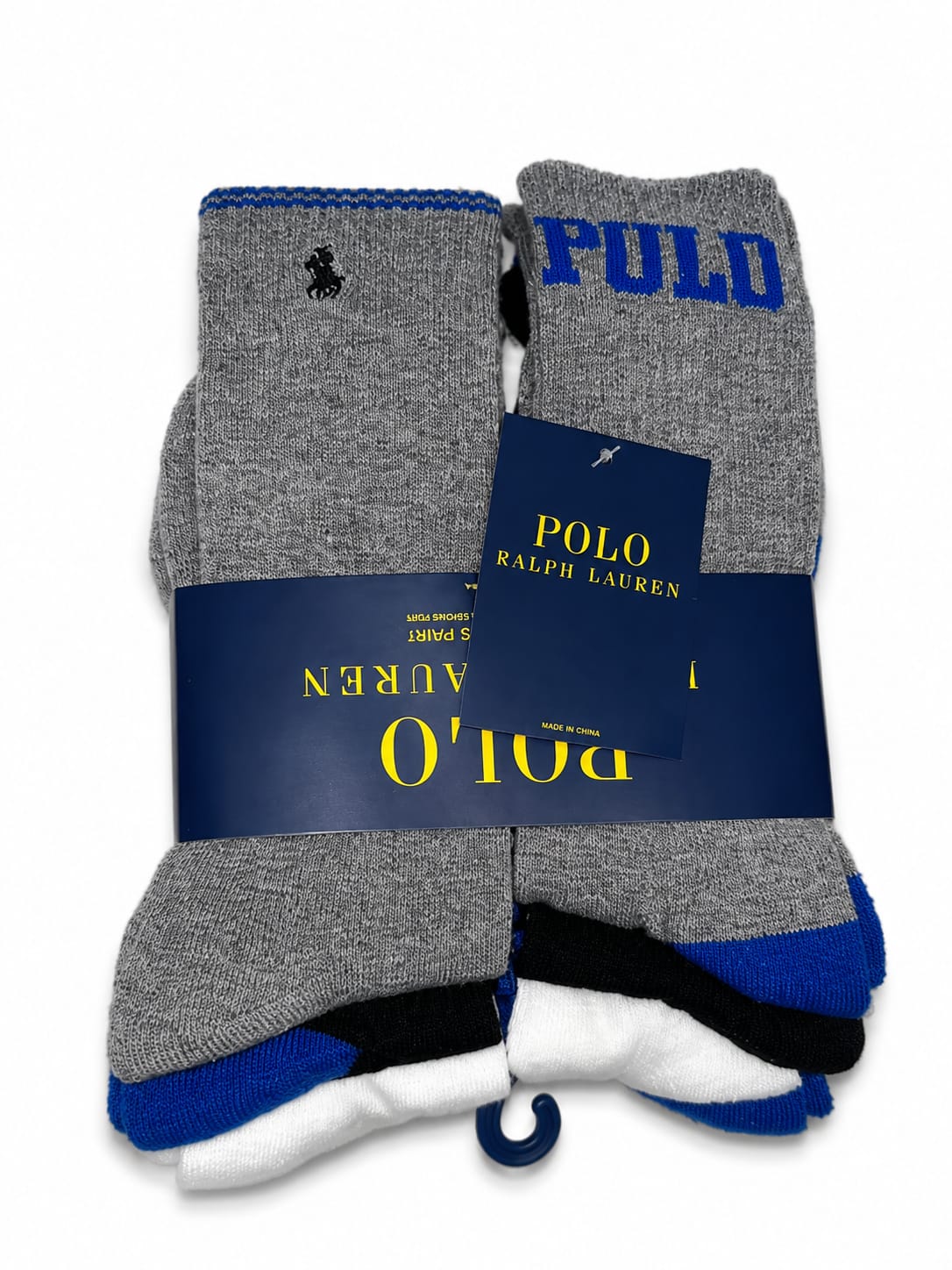 calcetines-medias-polo-ralph-lauren-altos-gris-azul-pack Pack de Medias Largas Polo Ralph Lauren Altos Gris y Azul - Imagen 1