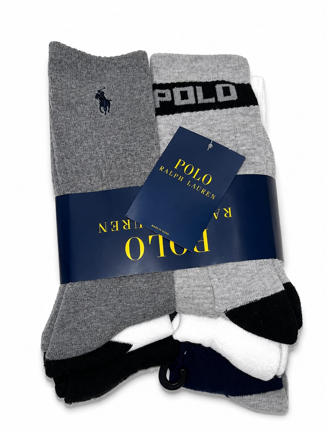 calcetines-medias-polo-ralph-lauren-altos-pack-surtido-gris-6 Pack de 6 Medias Largas Polo Ralph Lauren Altos Surtidos - Imagen 1