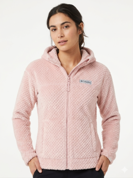 Chaqueta Polar Sherpa Columbia con Capucha para Mujer Rosa