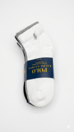 Pack de 6 Calcetines Tobilleros Polo Ralph Lauren - Blanco/Negro/Gris