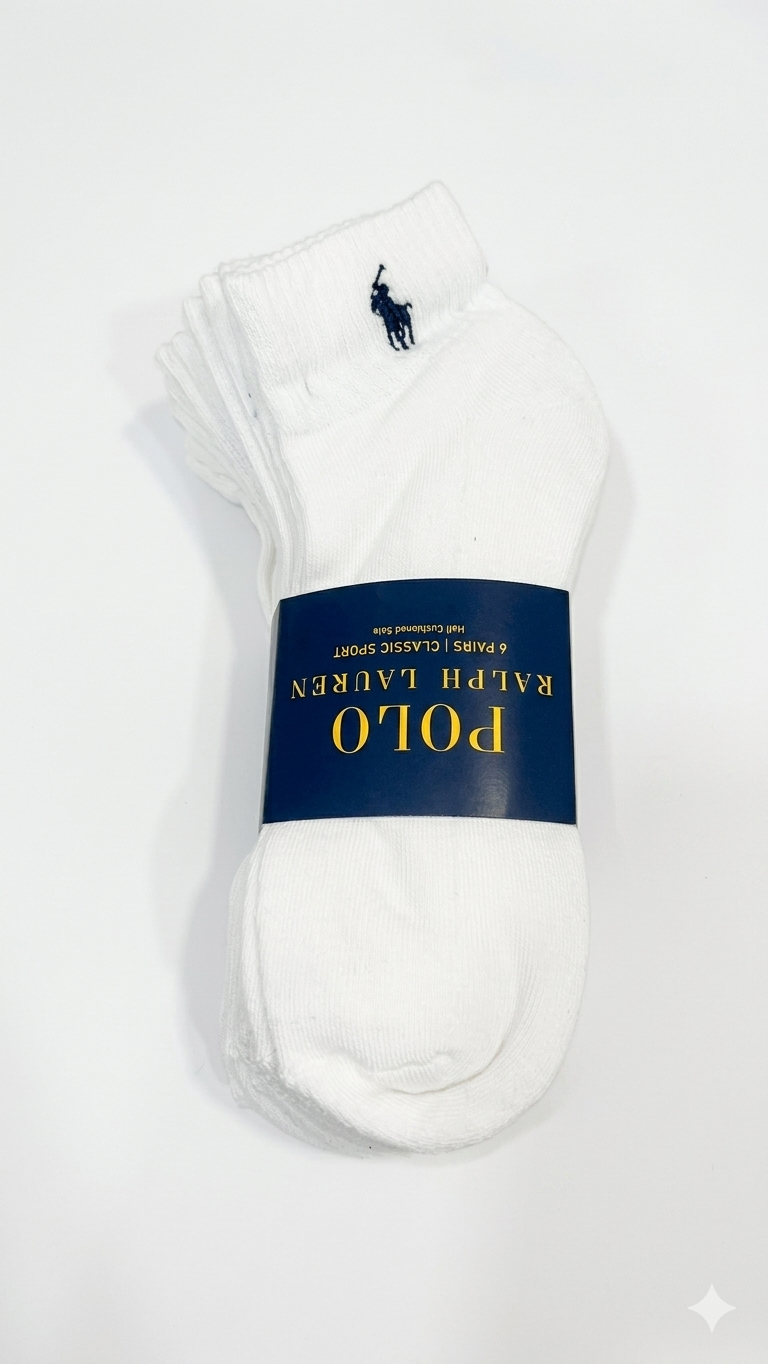 medias-pack-3-calcetines-deportivos-polo-ralph-lauren-logo-clasico-blanco Pack de 6 Calcetines Deportivos Polo Ralph Lauren | Logo Clásico - Imagen 1