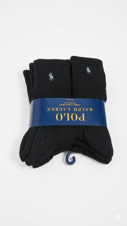 Pack de 6 Pares Medias largas Polo Ralph Lauren Negras