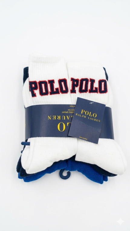 Pack de 6 Pares Medias largas Polo Ralph Lauren | Azul Eléctrico y Blanco