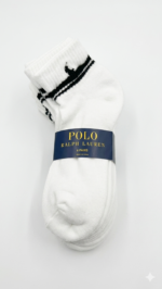 Pack de 6 Calcetines Deportivos Polo Ralph Lauren Blanco y Negro - Imagen 2