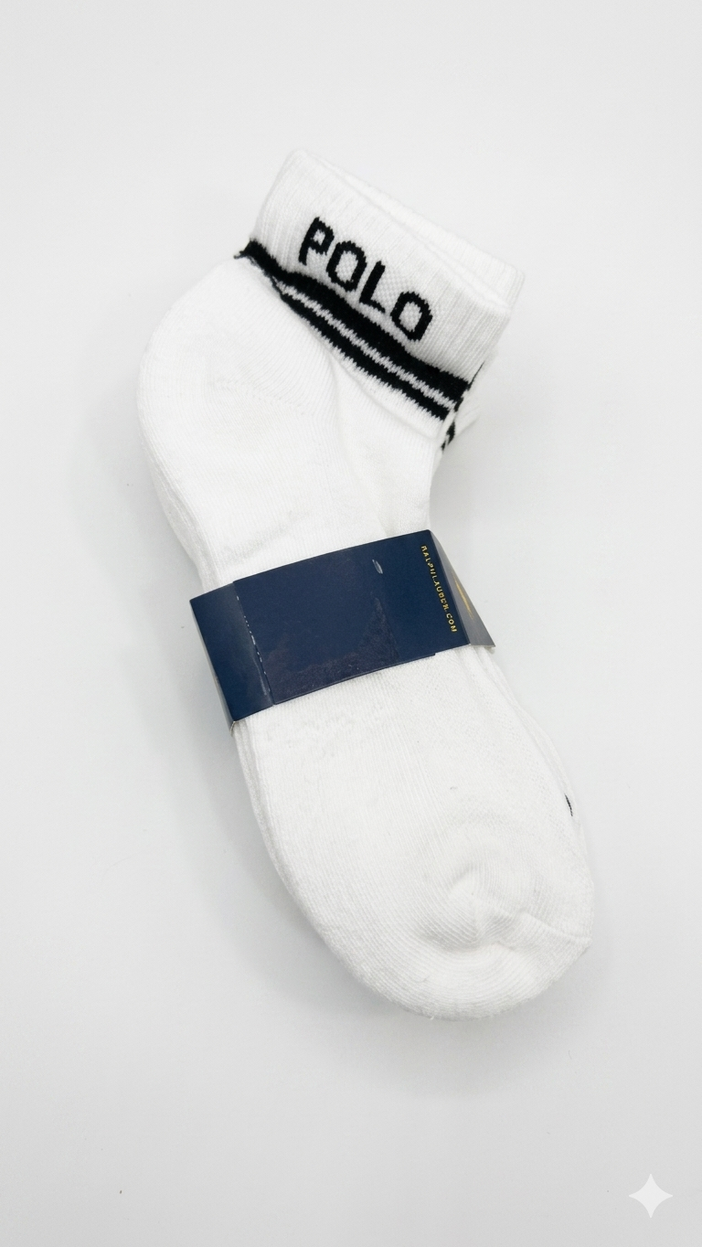 pack-3-medias-calcetines-deportivos-polo-ralph-lauren-blanco-letra-negro Pack de 6 Calcetines Deportivos Polo Ralph Lauren Blanco y Negro - Imagen 1