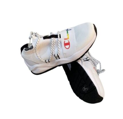 Zapatillas Champion Blancas con Logotipo Arcoíris para Mujer