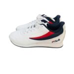 Zapatillas Fila Casuales Blancas con Azul y Rojo Retro