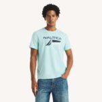 Nautica Mens Logo & Flag Graphic T-Shirt